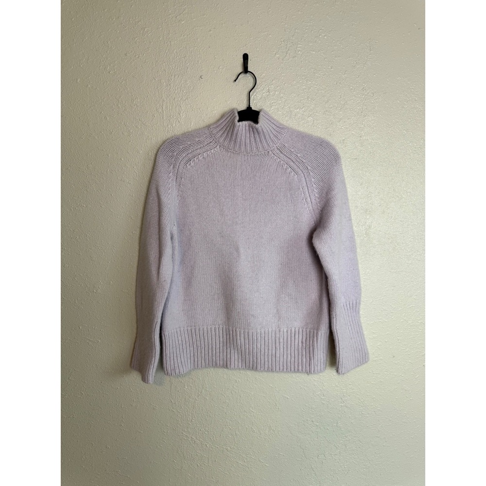 Vince Shrunken Mock Neck Cashmere Sweater XS Lavender Purple Knit Pullover - Picture 2 of 7